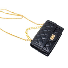 Classic Quilted Large Flap Handbag: Black