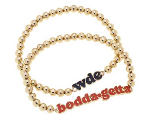 Auburn Slogan Ball Bead Bracelet Set of 2