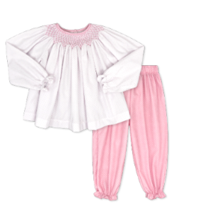 Betsy Gathered Pant Set-Pink Bitty Dot