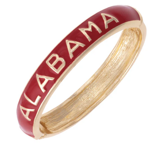 Alabama Crimson Tide Sculpted Enamel Hinge Bangle
