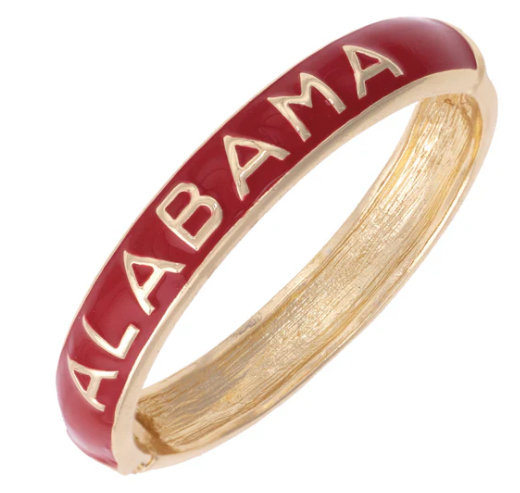 Alabama Crimson Tide Sculpted Enamel Hinge Bangle