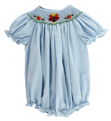 Smocked Turkey Bishop Short Romper