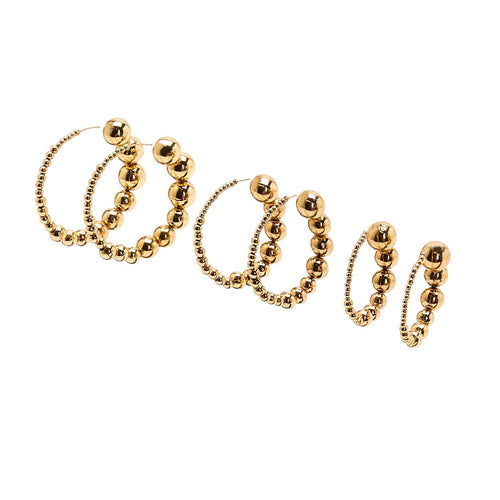 Gold Ball Hoop Earring Assortment
