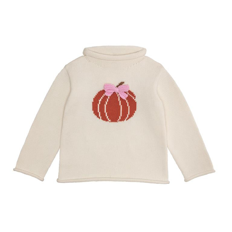 Bow Pumpkin Rollneck Sweater