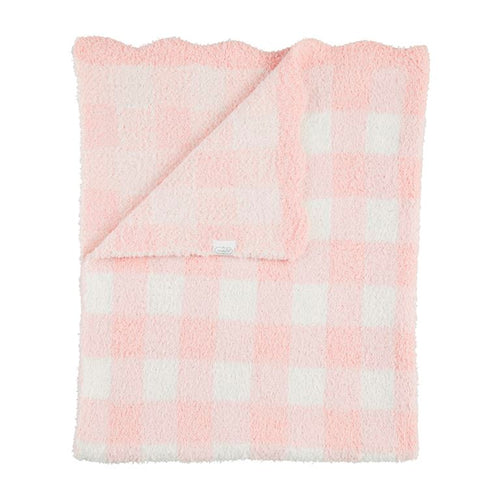 Gingham Scallop Chenille Blanket