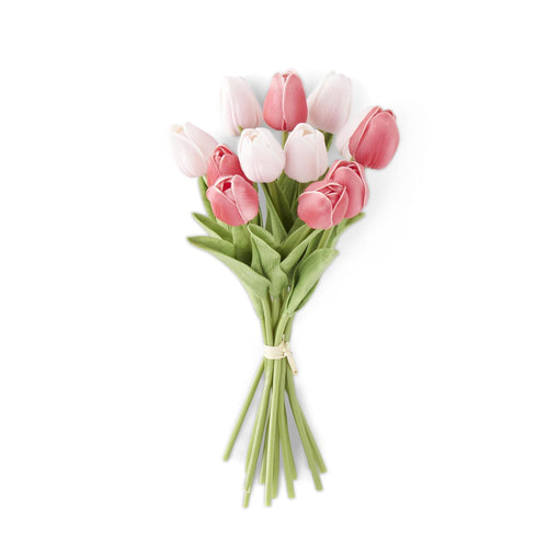 13.5 Inch Pink/Rose Real Touch Mini Tulip Bundle