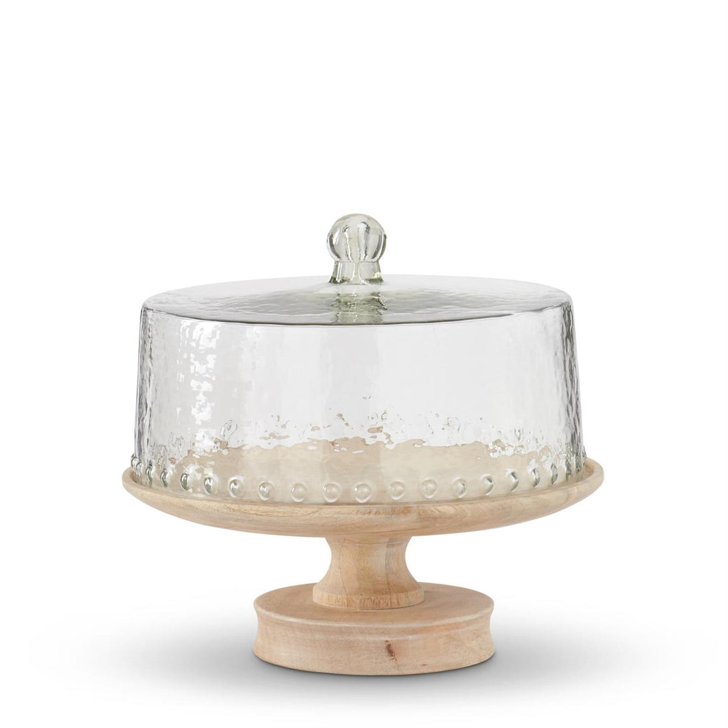 12 Inch Wooden Cake Stand with Lid