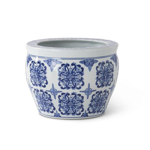 11.75 Inch Blue & White Chinoiserie Pot