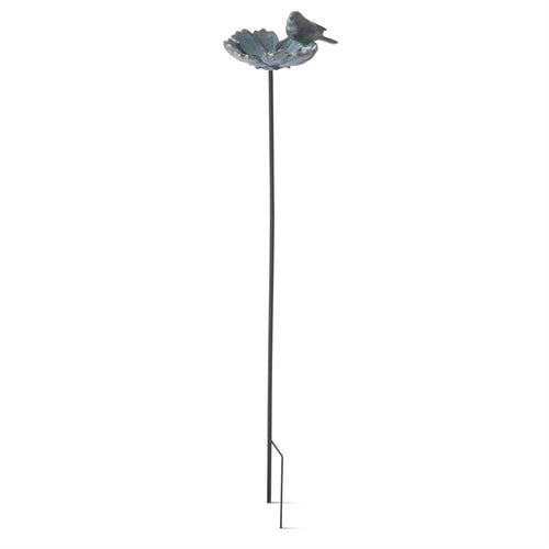 Resin Flower with Bird Decorative Stake