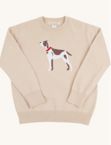 Isaac's Intarsia Sweater Osprey Oatmeal Dog