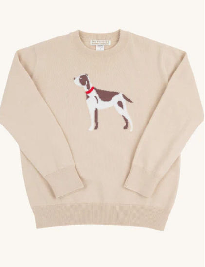 Isaac's Intarsia Sweater Osprey Oatmeal Dog