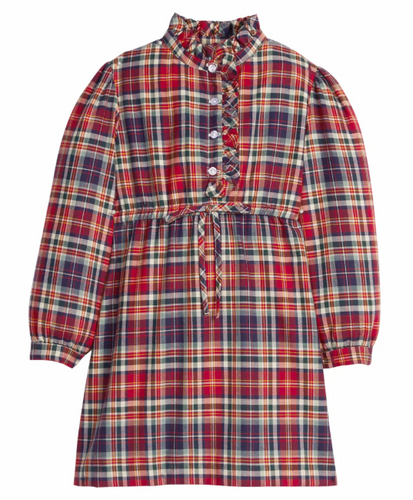 Ruffled Shirt Dress - Middleburg Plaid