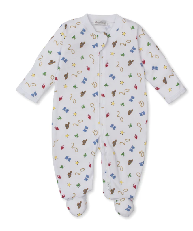 Cowboy Print Zip Footie