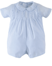 Blue Smocked Romper + Hat