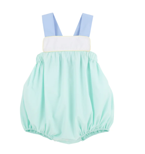 Samprey Sunsuit Sea Island Seafoam/Worth Ave White