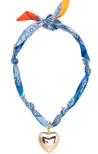 Gabby Puffy Heart Scarf Necklace