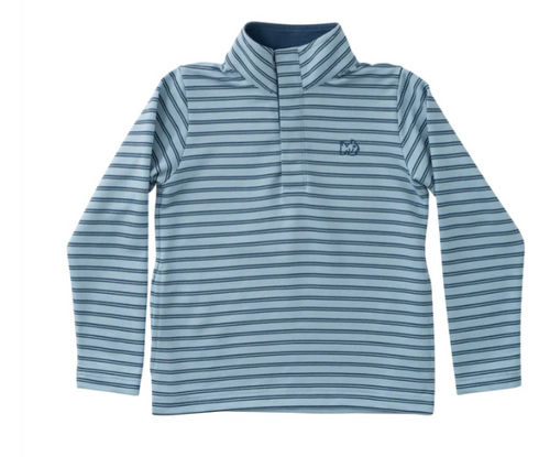 Dark Denim Stripe Snap Pullover