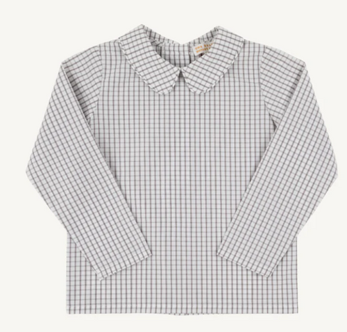 Peter Pan Collar Shirt Grantley Gray Windowpane