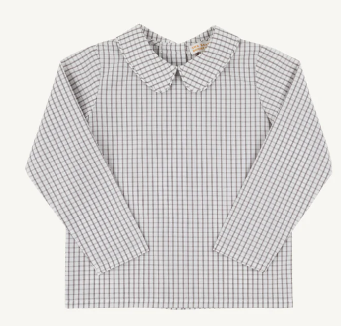 Peter Pan Collar Shirt Grantley Gray Windowpane