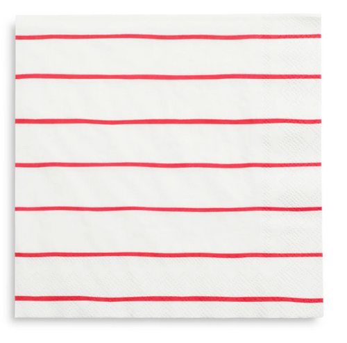 Candy Apple Frenchie Striped Large Napkins