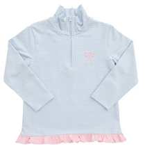 Quarter Zip Ruffle Pullover