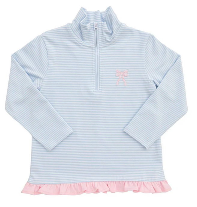 Quarter Zip Ruffle Pullover