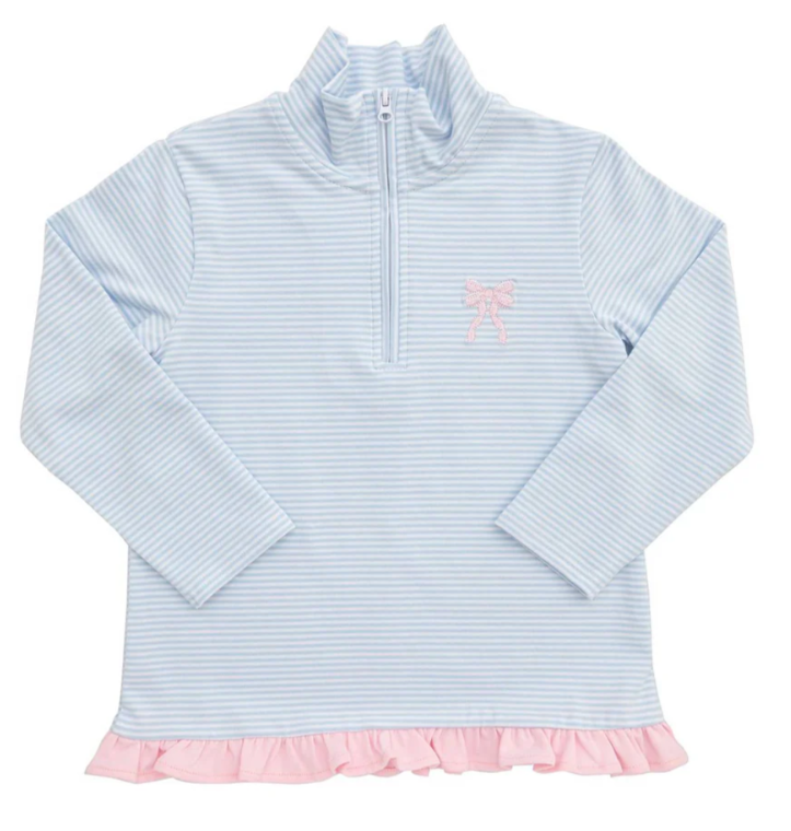 Quarter Zip Ruffle Pullover