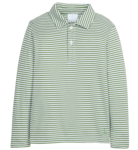 LS Polo Watercress Stripe