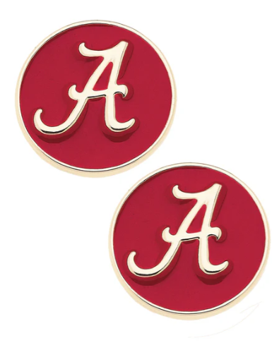 Alabama Crimson Tide Logo Circle Stud Earrings