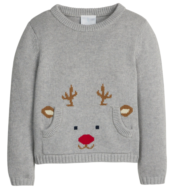 Pocket Intarsia Sweater - Reindeer