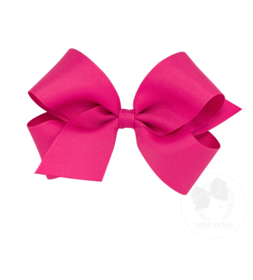 Bright Pink Classic Grosgrain Hairbow