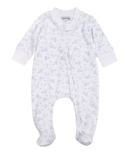 Bunny Hop Zipper Footie Light Blue