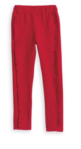 Lambsey Cozy Leggings in Red French Terry