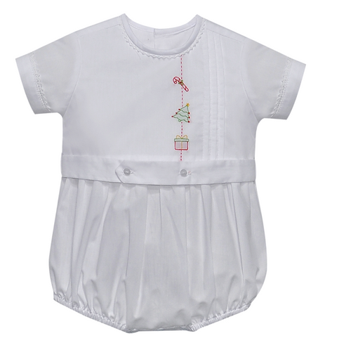 White Sage Bubble with Christmas Embroidery