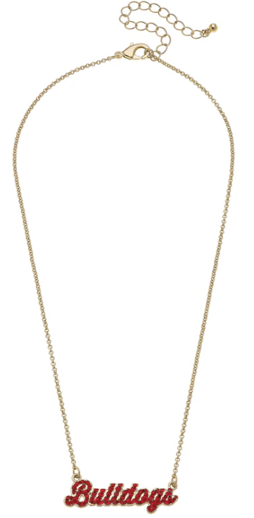 Bulldogs Pave Enamel Necklace