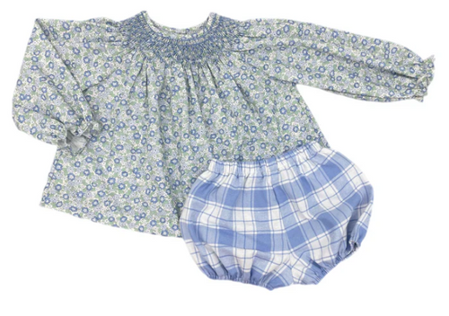 Ella Floral Emory Smocked Bloomer Set