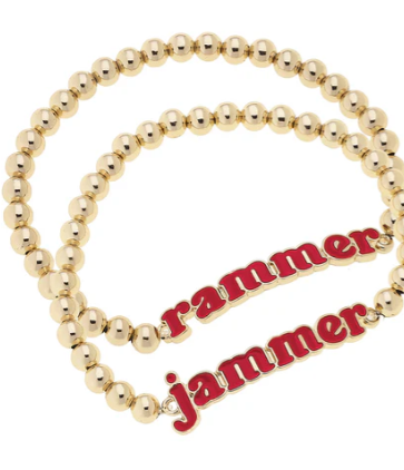 Alabama Slogan Ball Bead Bracelet Set of 2