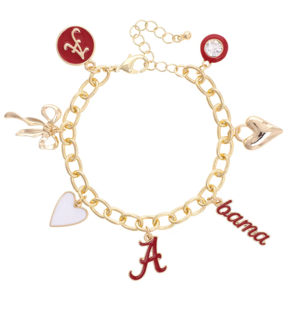 Alabama Enamel Icons Charm Bracelet