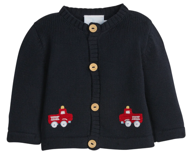 Crochet Cardigan - Fire Truck