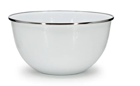 Solid White Large Salad Bowl