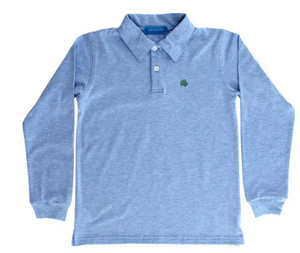 LS Heathered Polo Blue