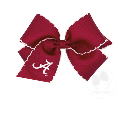 Alabama Embroidered Moonstitch Bow