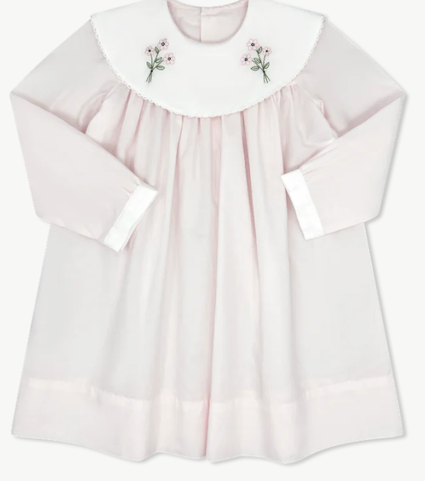 Sandra Dress Long Sleeve - Blessing Pink Batiste, Flowers