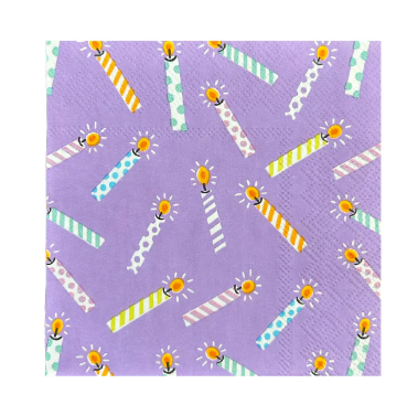 It's A Birthday Candle Print Petite Napkins