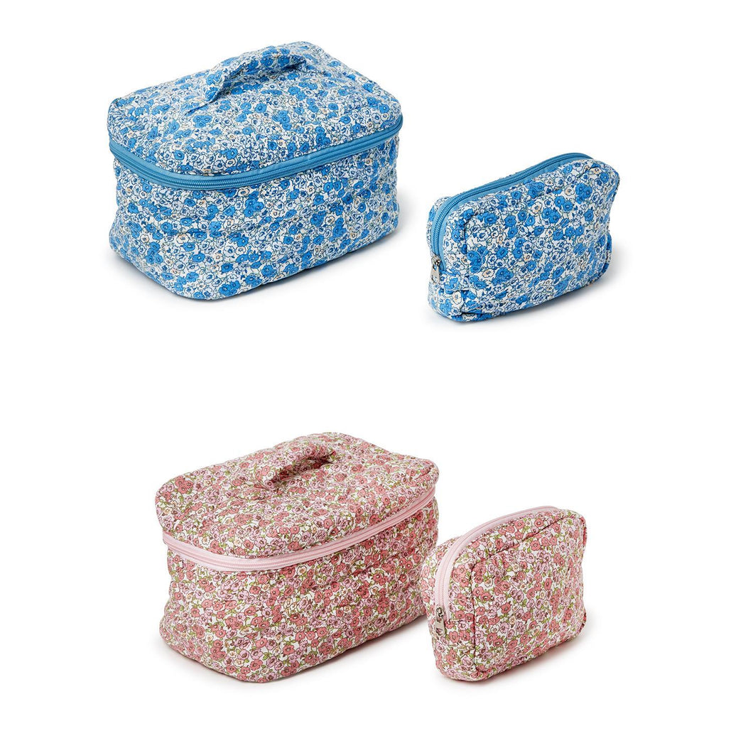 Floral Printed Cosmetic Case and Pouch