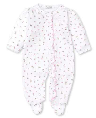 Garden Print Footie Ruffled Zip