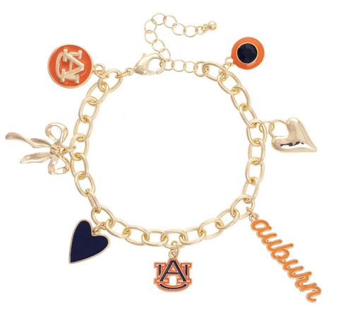Auburn Enamel Icons Charm Bracelet