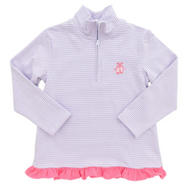 Quarter Zip Ruffle Pullover