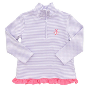 Quarter Zip Ruffle Pullover