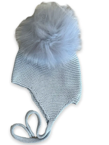 Fur Pom Tie Hat